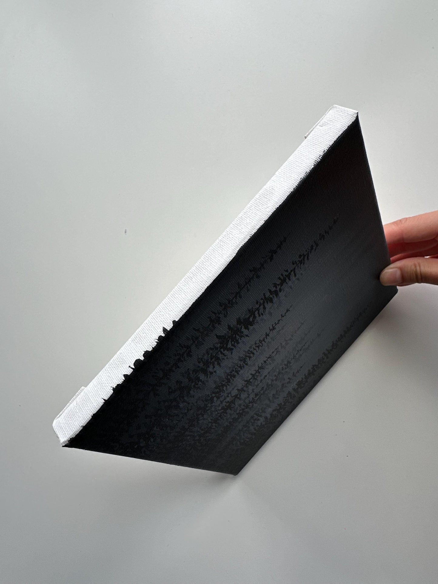 Into the Pines – Original 8x8 Monochrome Forest Acrylic Painting