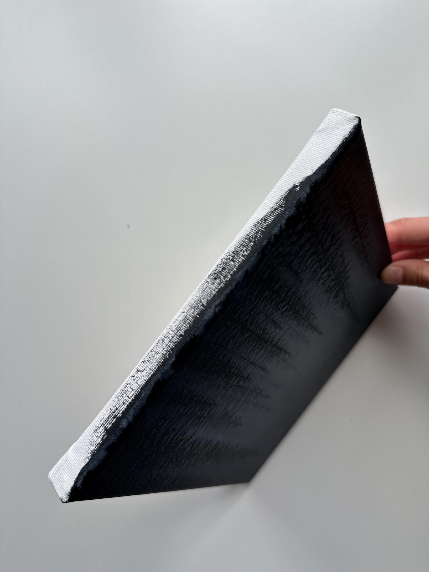 Into the Pines – Original 8x8 Monochrome Forest Acrylic Painting