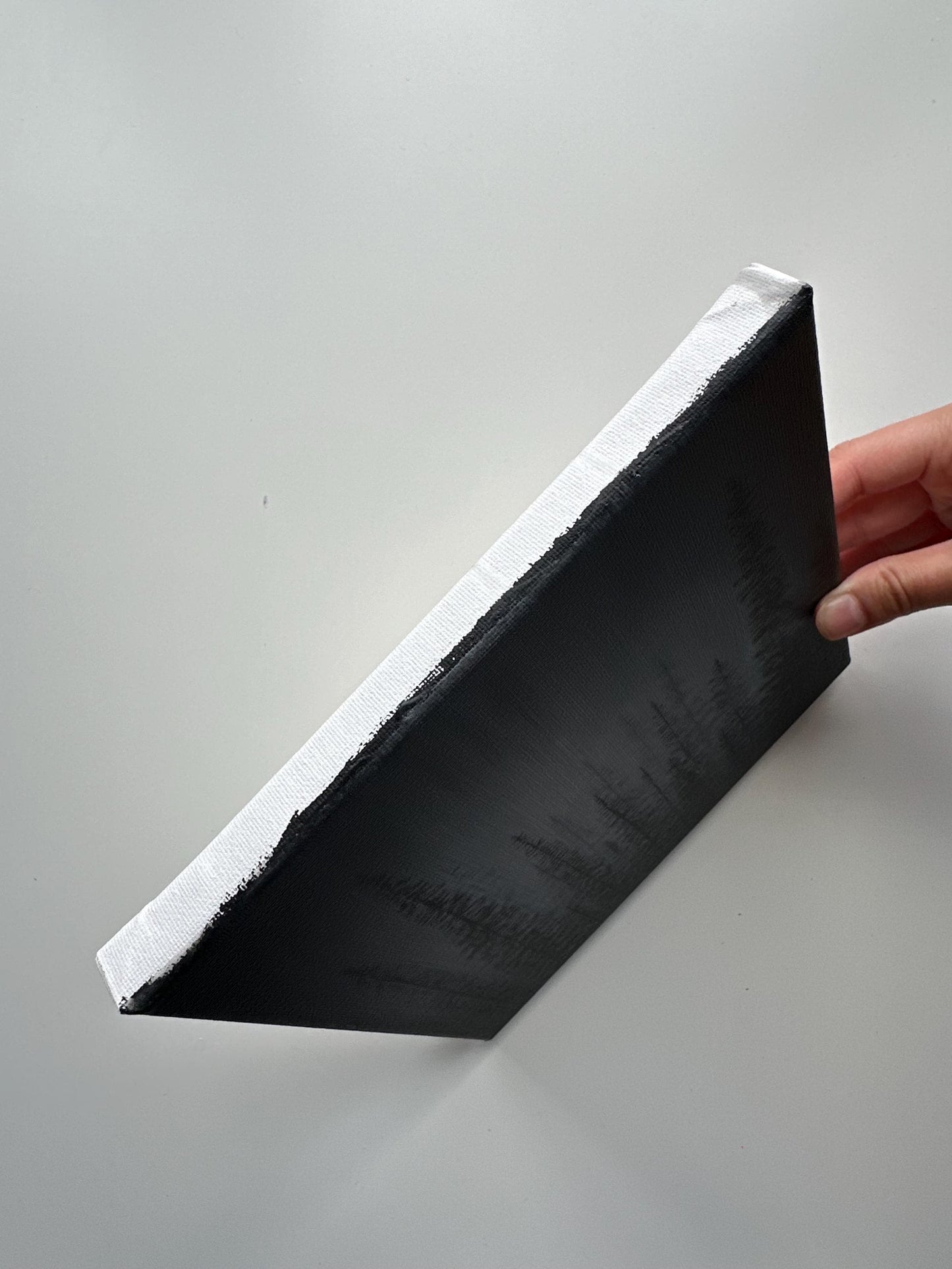 Into the Pines – Original 8x8 Monochrome Forest Acrylic Painting