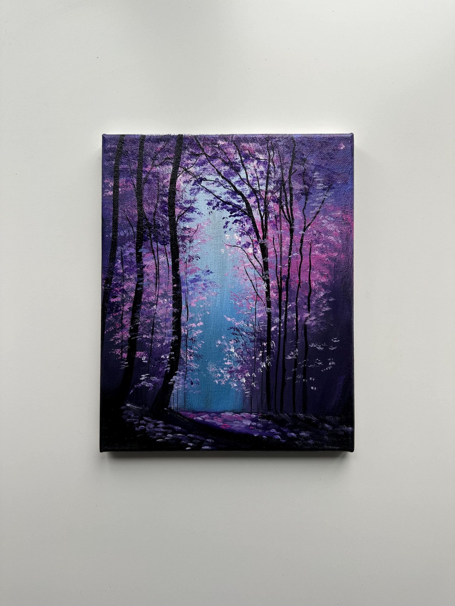 Enchanted Forest Path – 8x10 Original Acrylic Fantasy Landscape