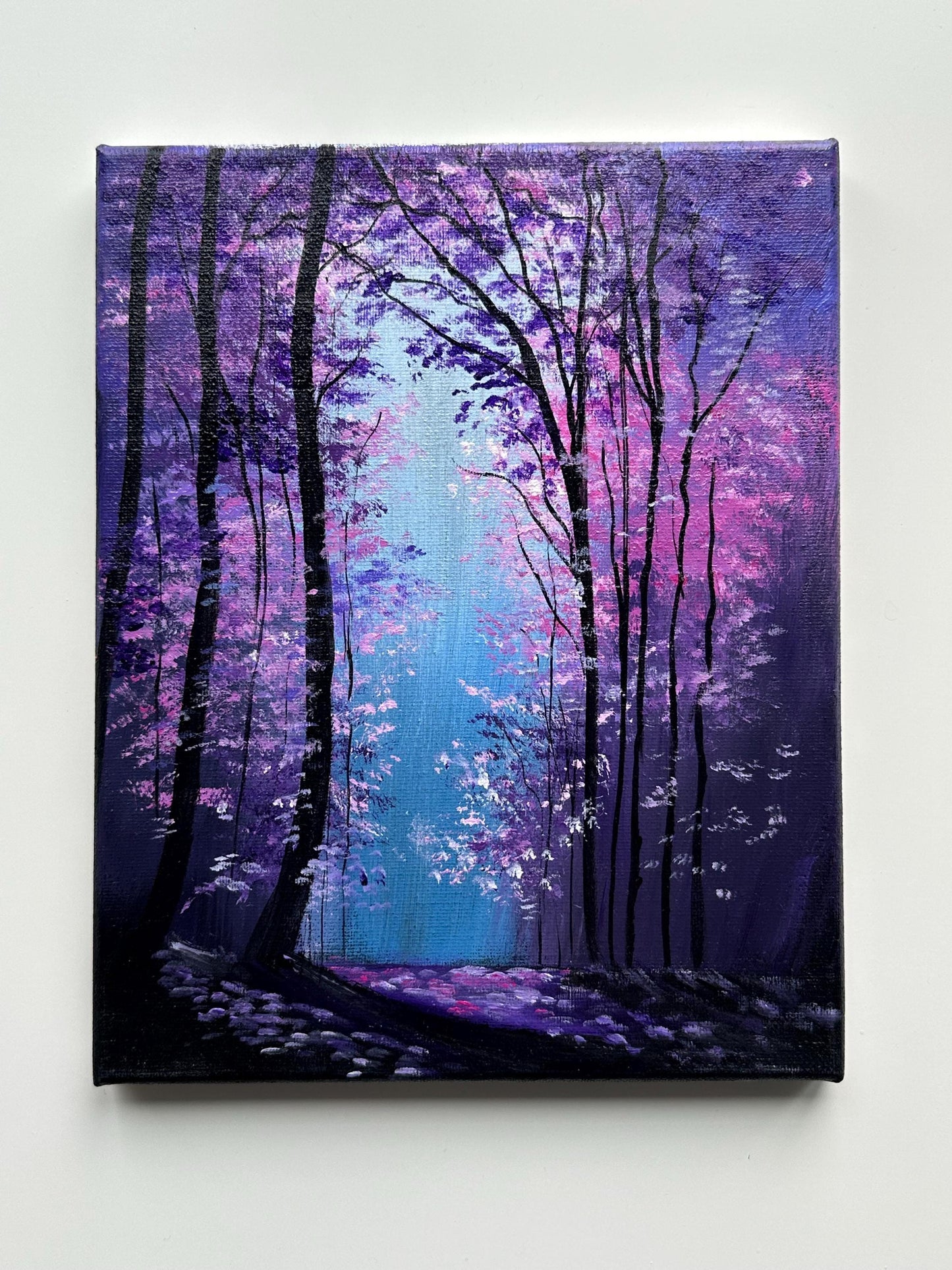 Enchanted Forest Path – 8x10 Original Acrylic Fantasy Landscape