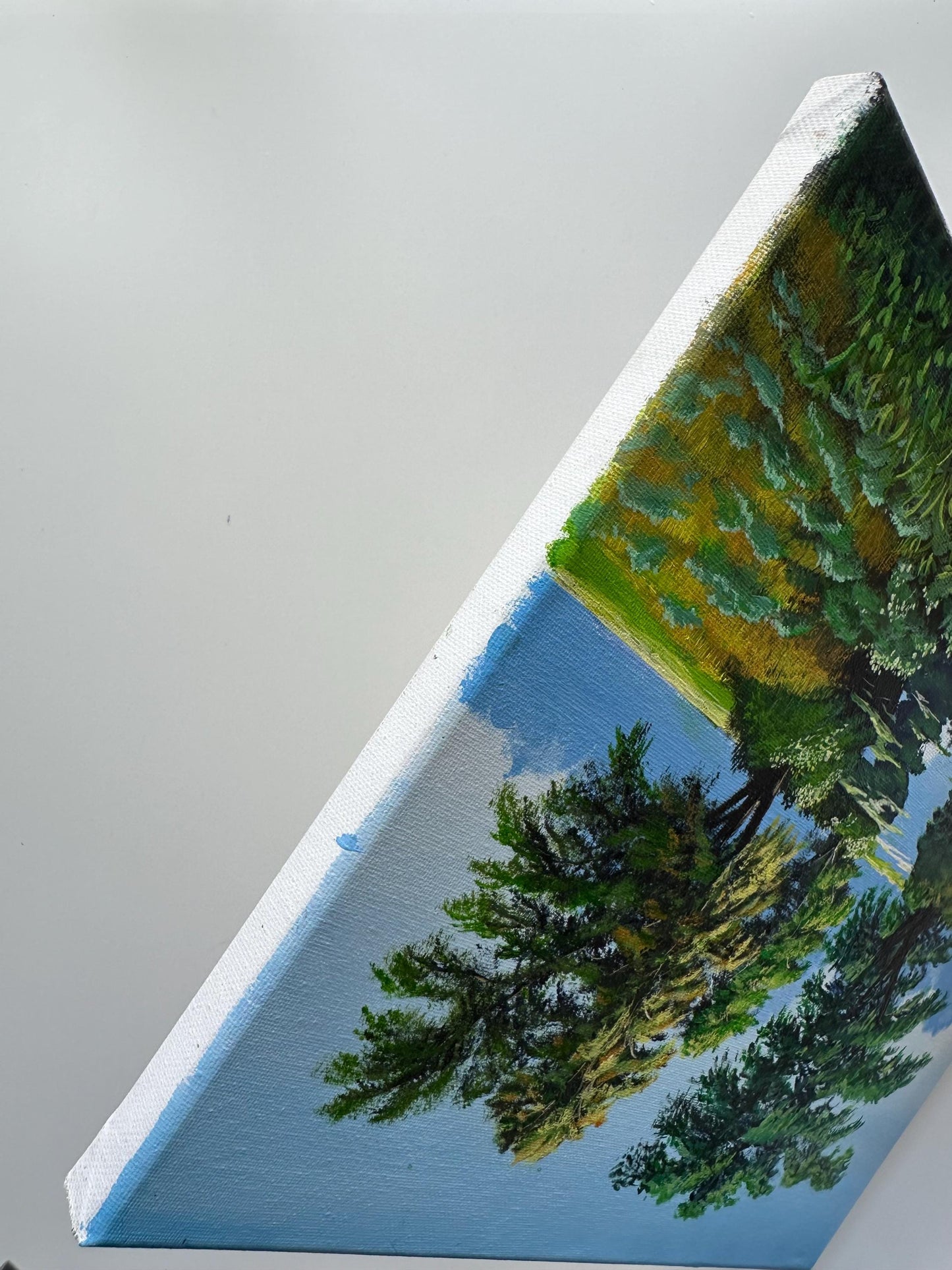 Whispering Greens – Summer Trees and River Landscape on 11x14 Canvas