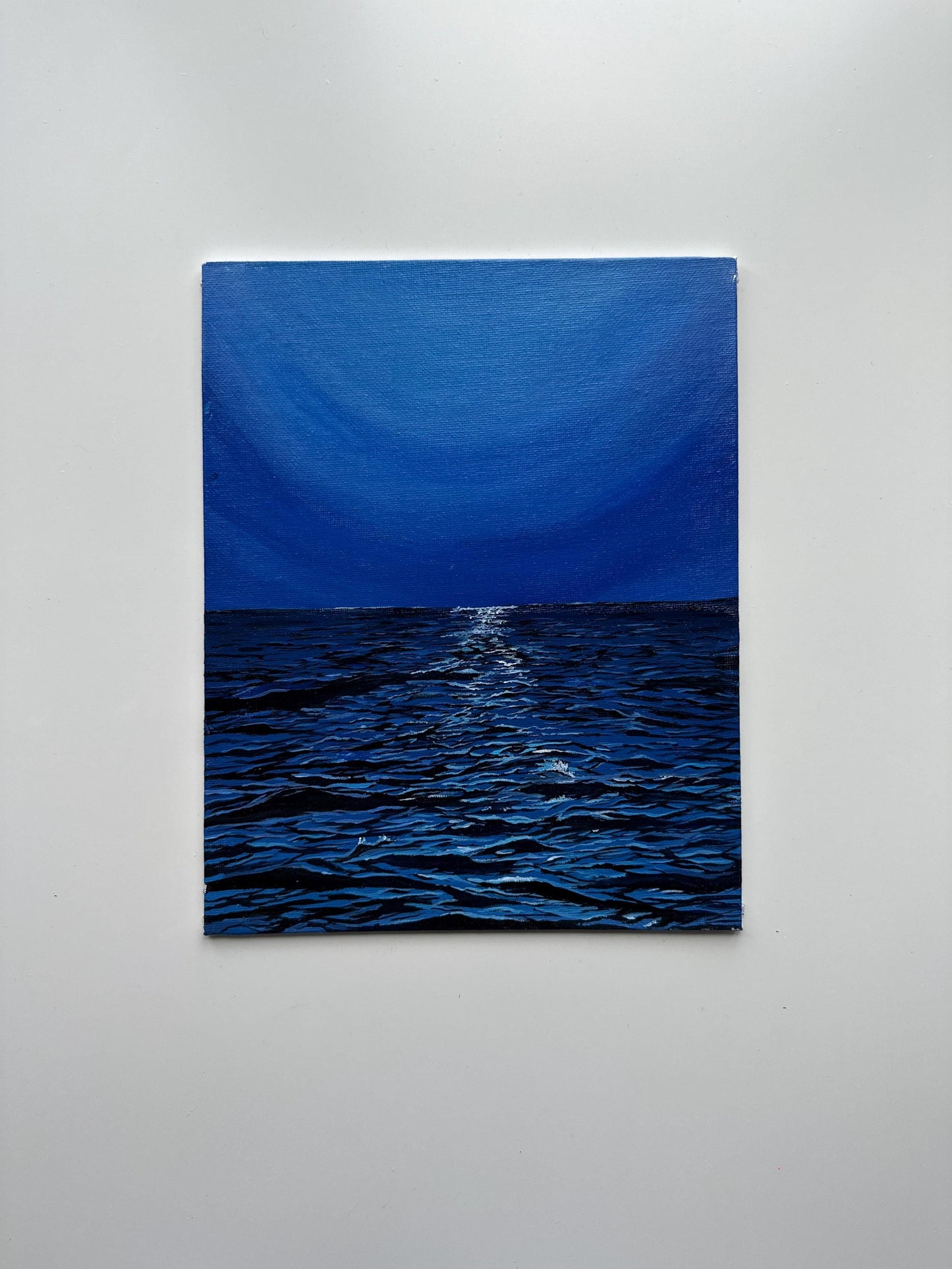 Ocean Glow – Original 8x10 Acrylic Seascape on Canvas Board