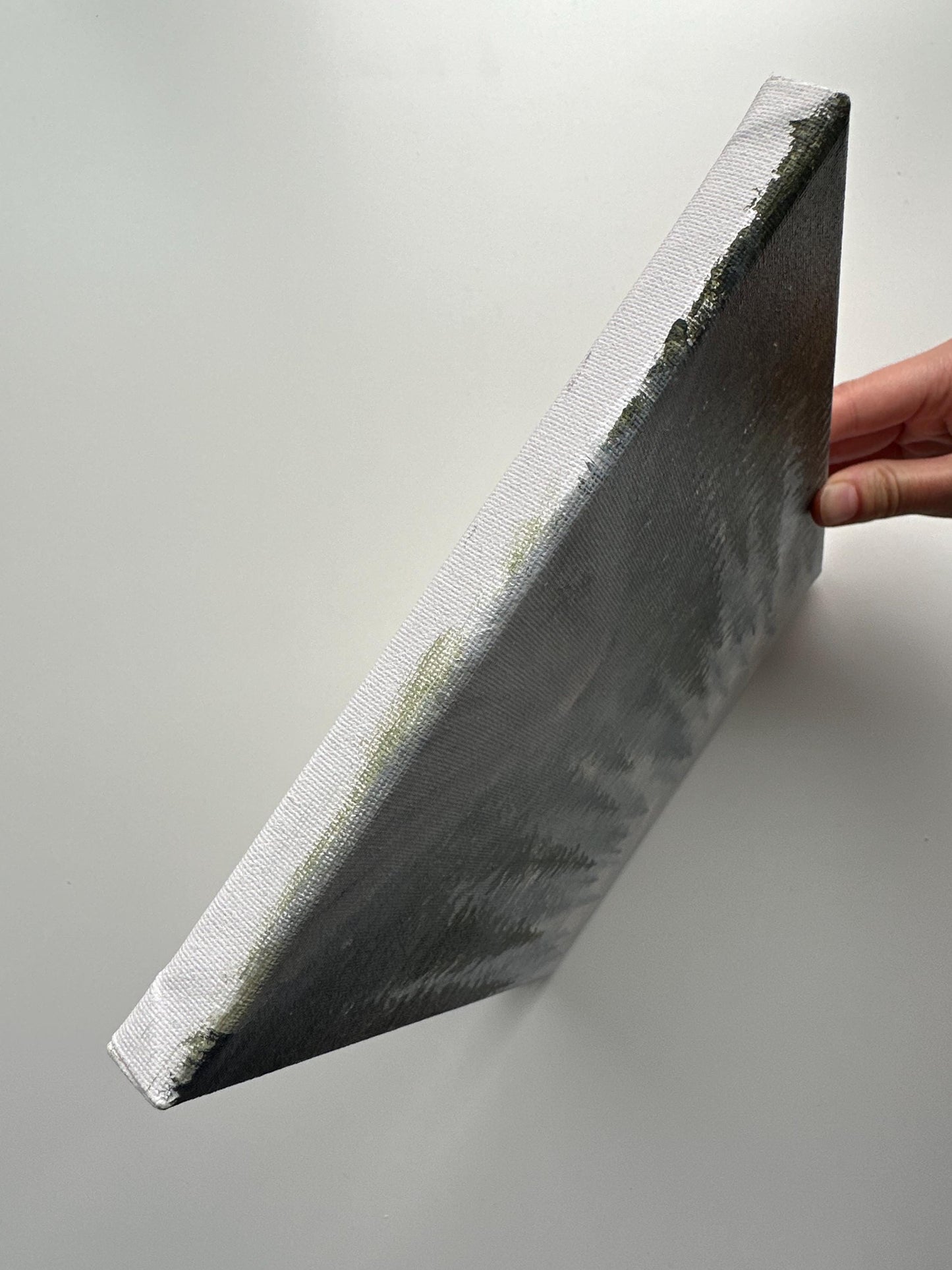 Misty Pine Forest Path – Original 8x10 Acrylic Landscape Painting