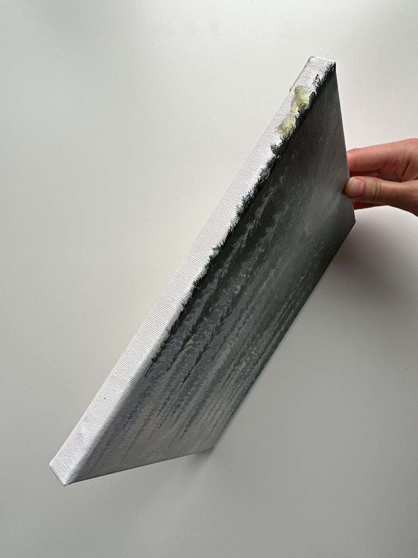 Misty Pine Forest Path – Original 8x10 Acrylic Landscape Painting