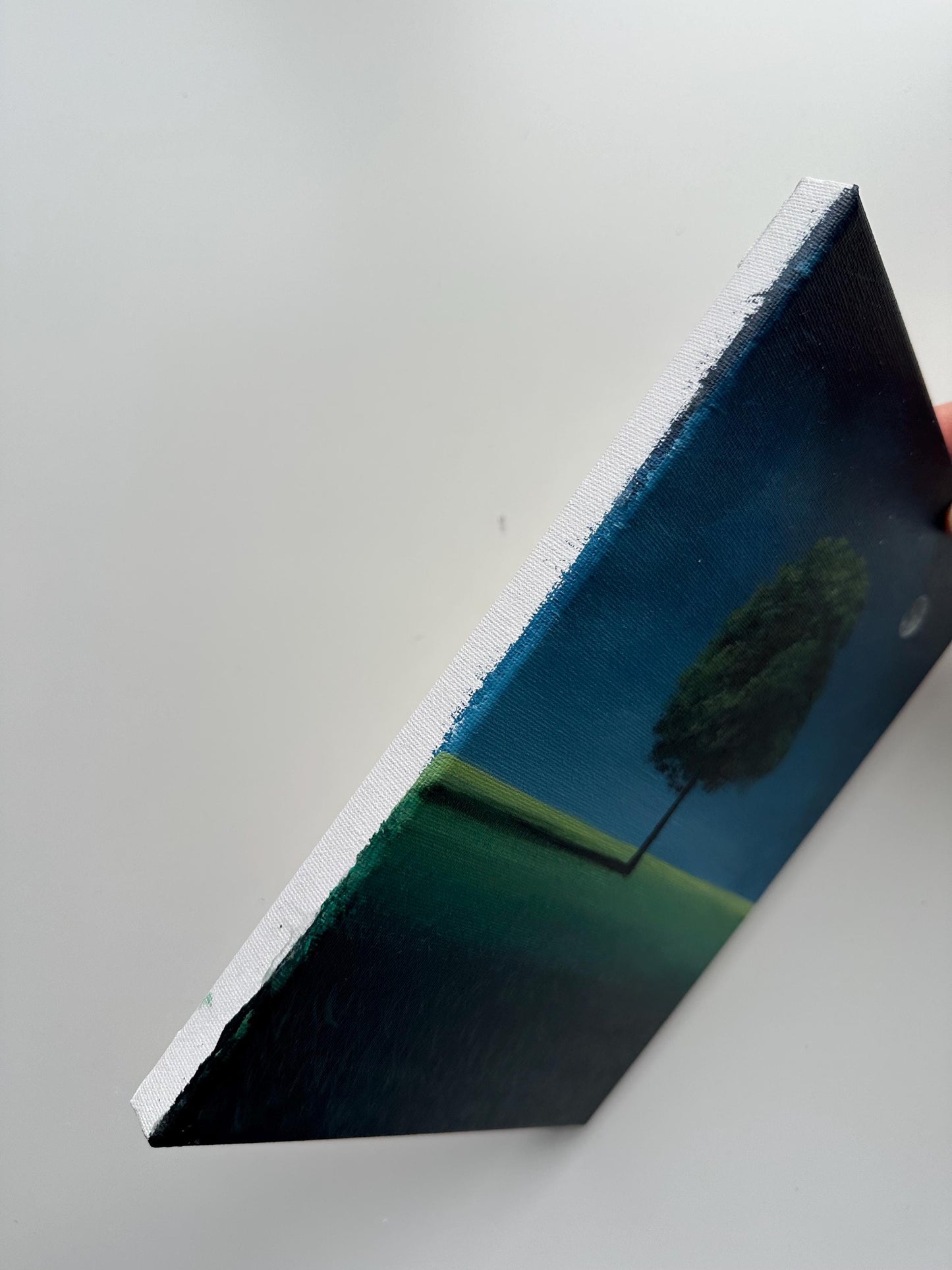 Original Moonlit Tree Painting – Minimalist Night Landscape, 8x10 Acrylic