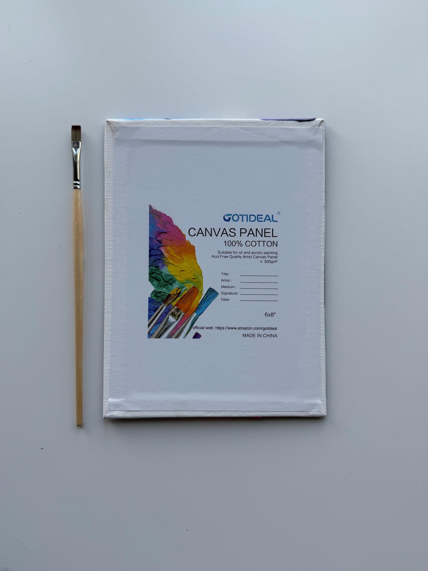 Original Acrylic Lake Sunset Painting 6x8, Mountain Reflection Landscape Art (Canvas Panel)