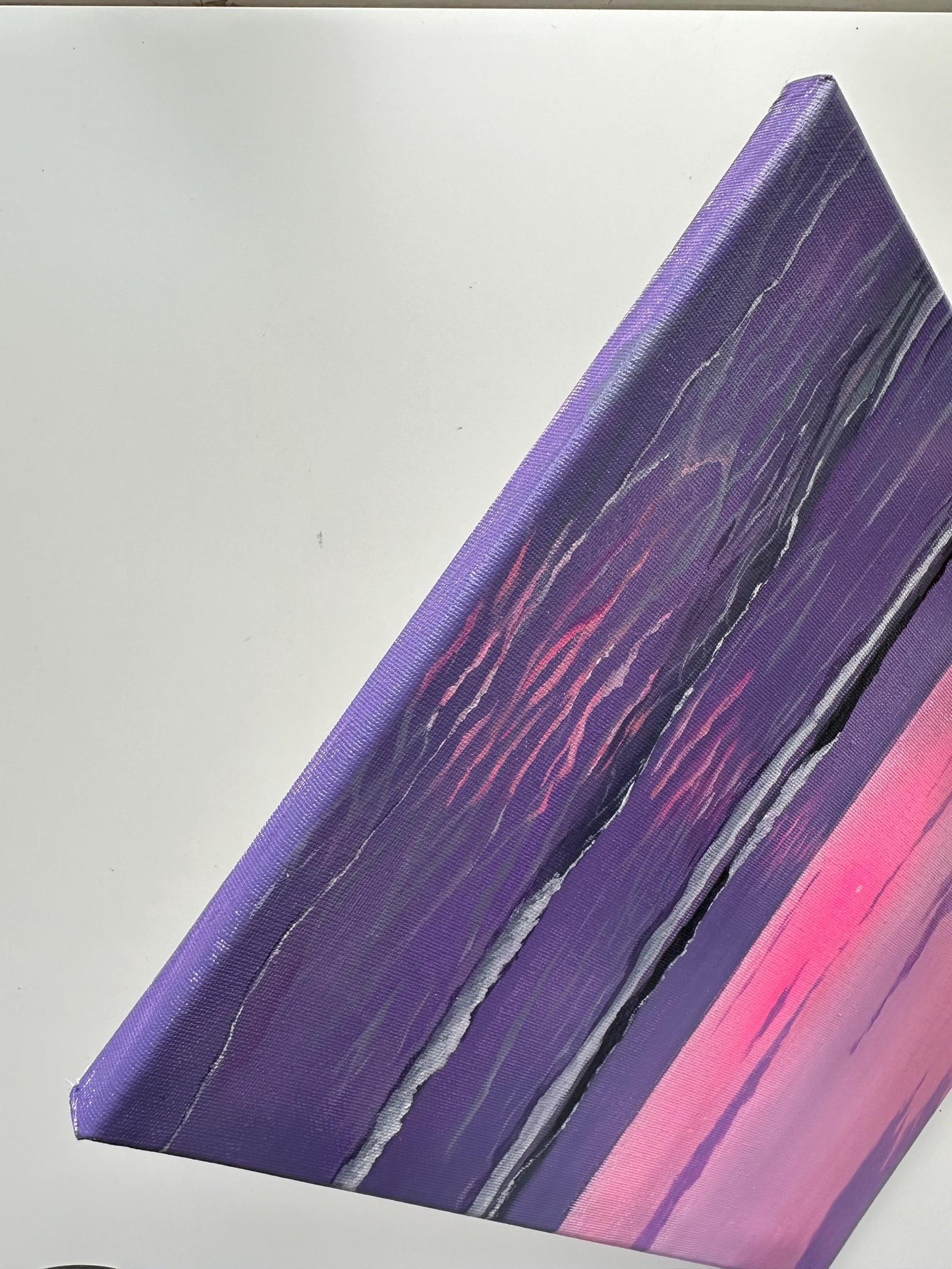 Original Pink Purple Ocean Sunset Painting, 11x14 Stretched Canvas Seascape Wall Art