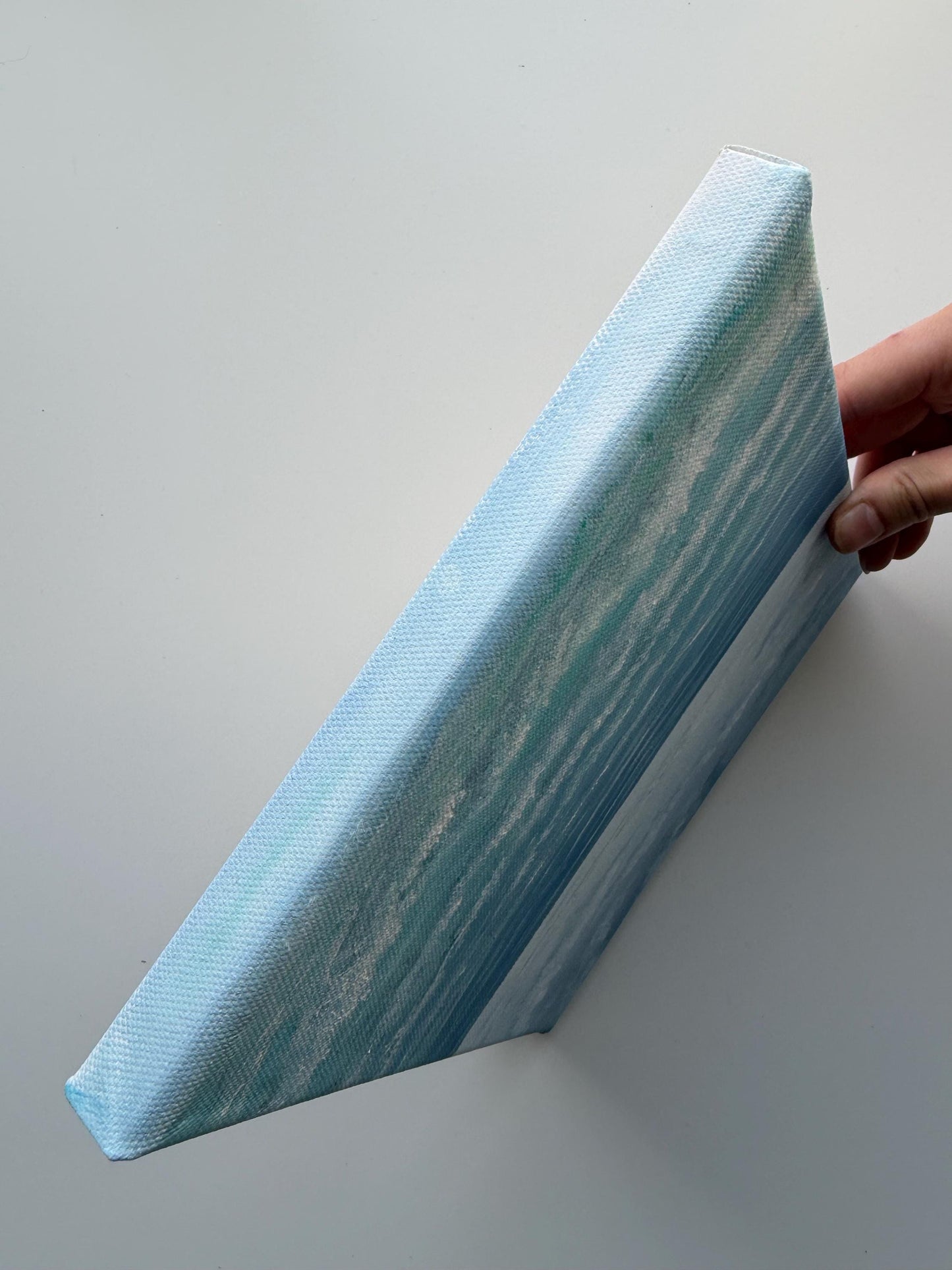 Original Ocean Wave Painting 8x8, Small Seascape Coastal Acrylic Art