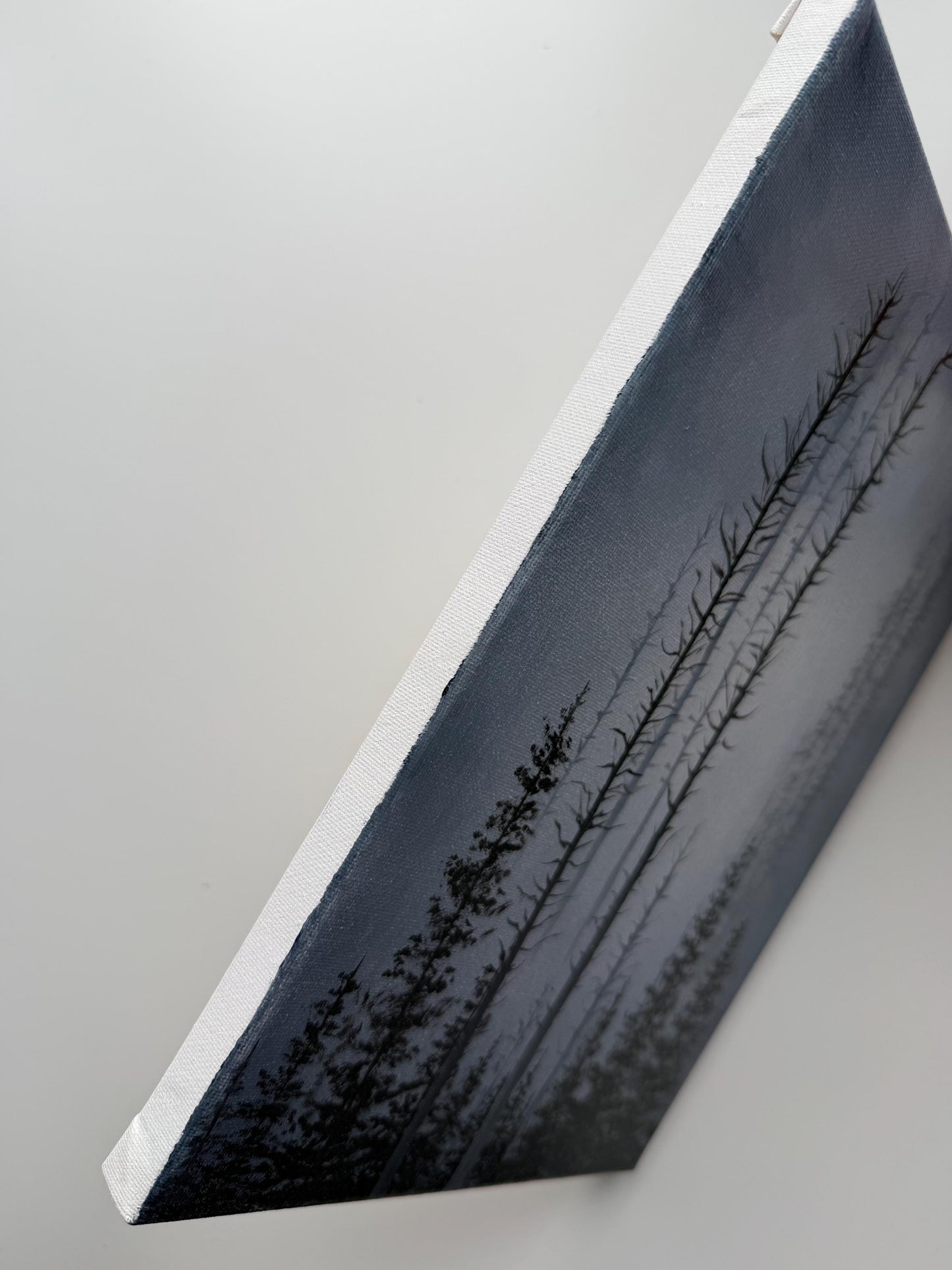 Original Misty Forest Painting, Moody Woodland Wall Art, 9x12 Stretched Canvas