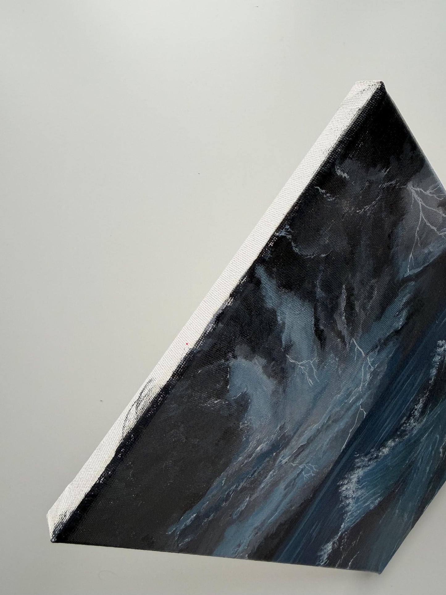 Original Stormy Ocean Painting, Moody Seascape Wall Art, Lightning Wave Acrylic Canvas