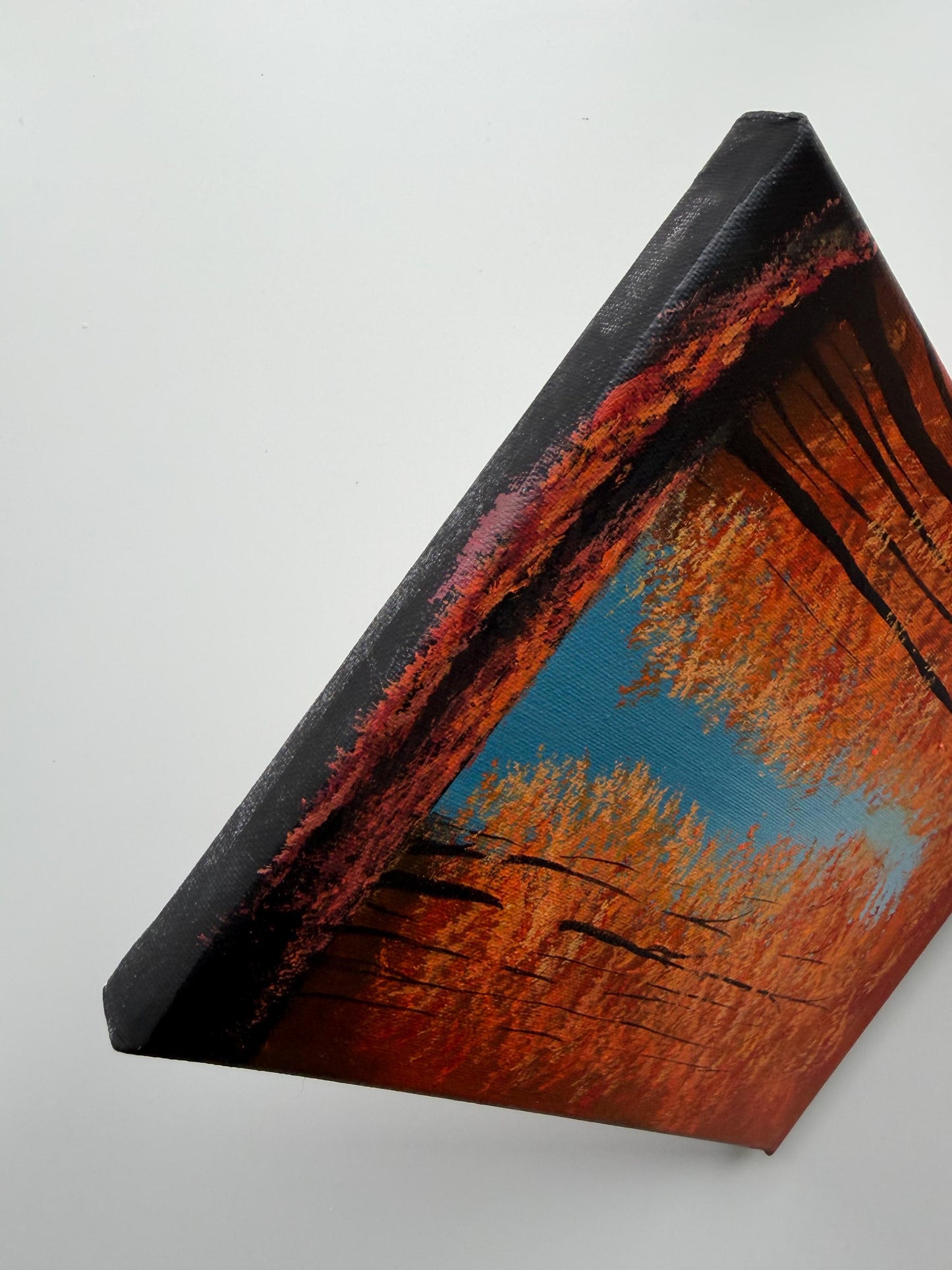 Into the Amber Light | Original Autumn Forest Painting 8x10