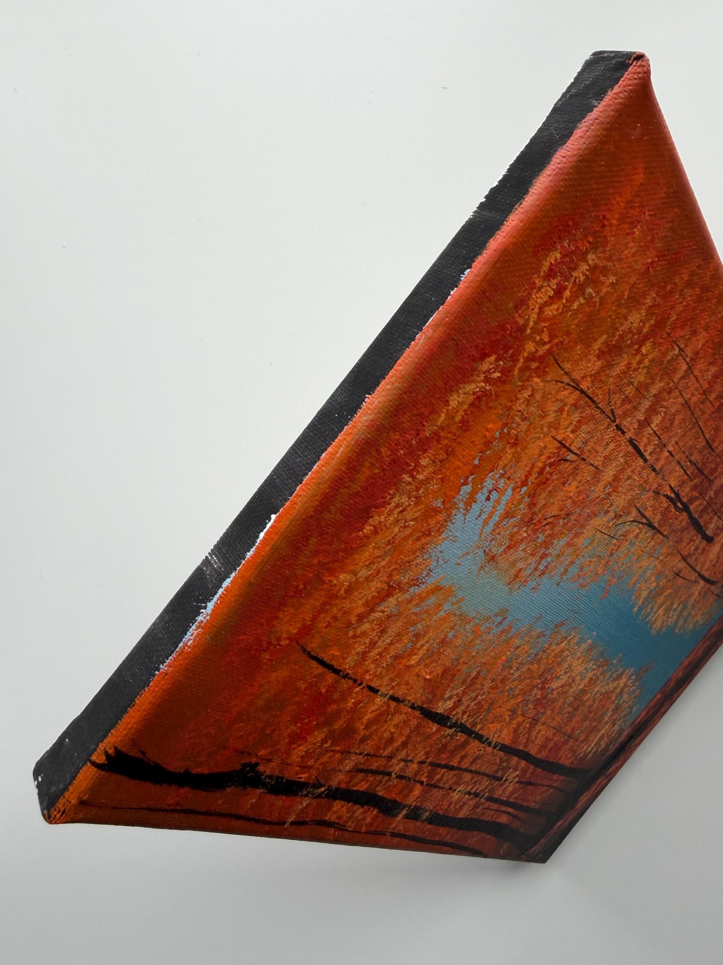 Into the Amber Light | Original Autumn Forest Painting 8x10