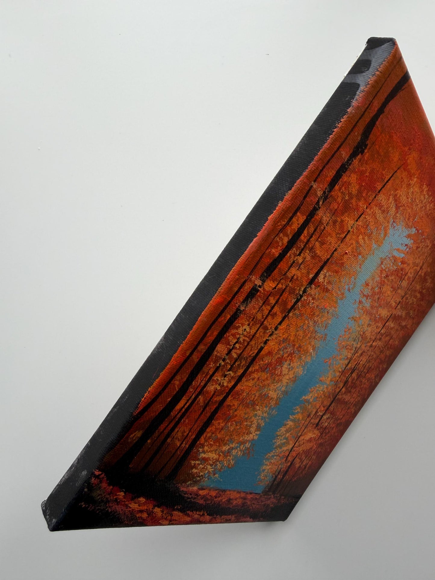 Into the Amber Light | Original Autumn Forest Painting 8x10