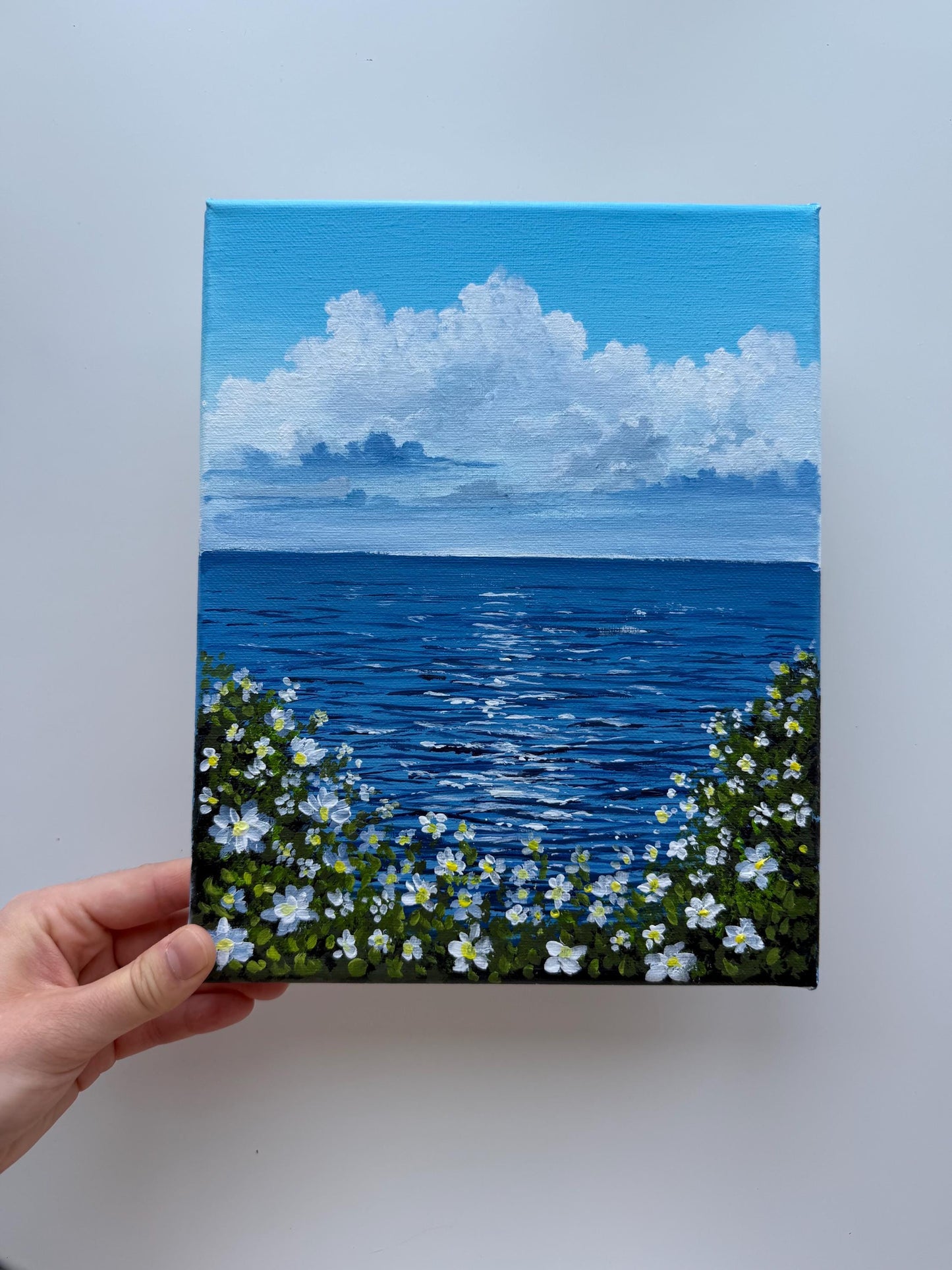 Blue Blossom Coast | Original Ocean Painting 8x10