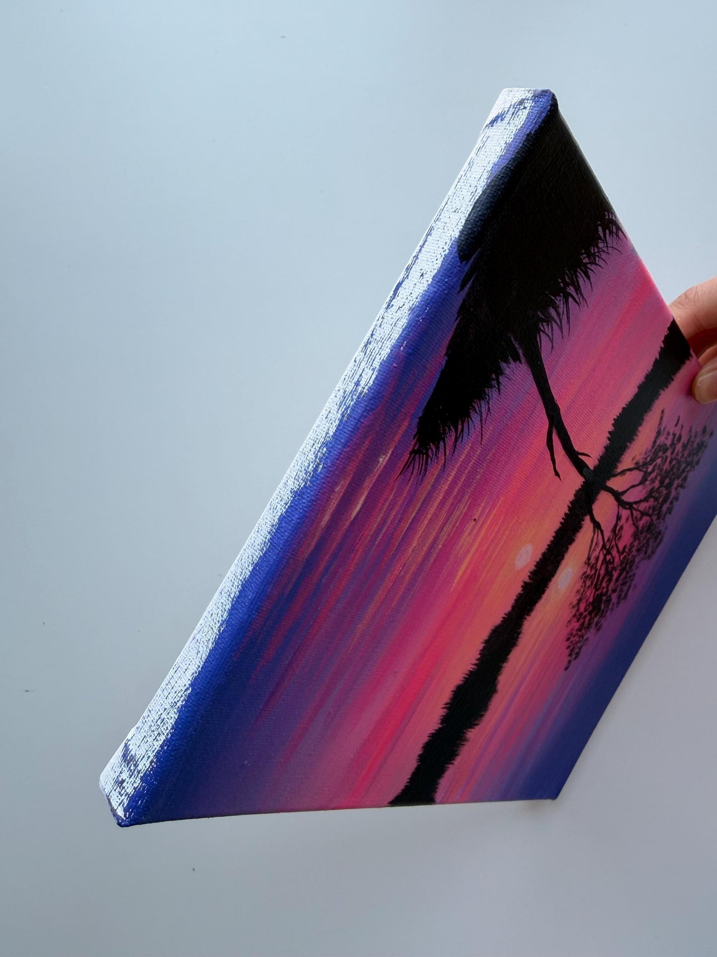 Twilight Reflection | Original Sunset Lake Painting 8x10