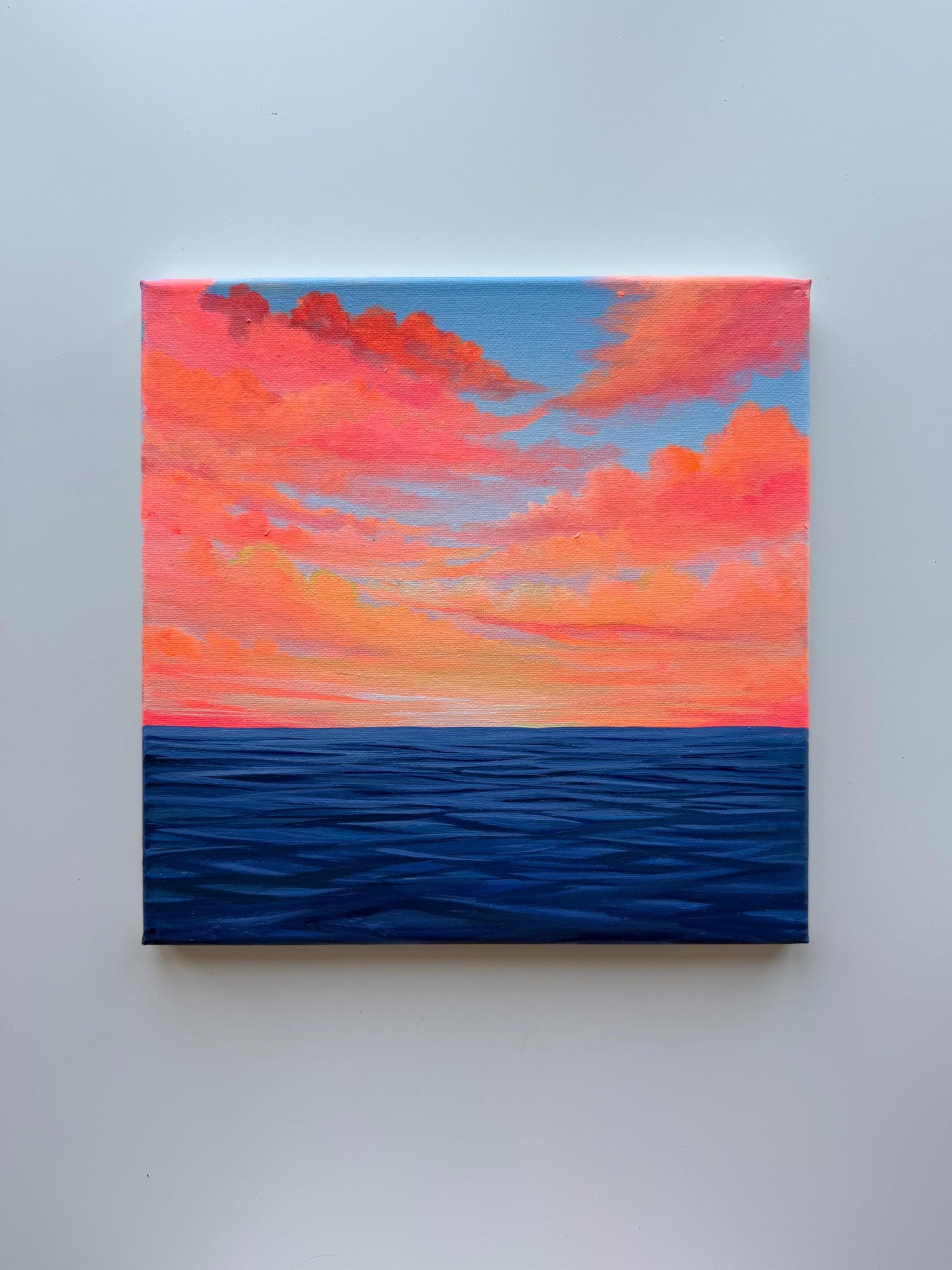 Coral Calm | Original Ocean Sunset Painting 10x10