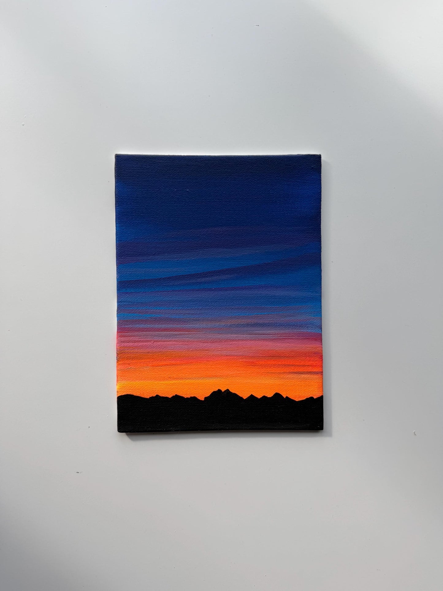 Last Light Ridge | Original Mountain Sunset Painting 6x8