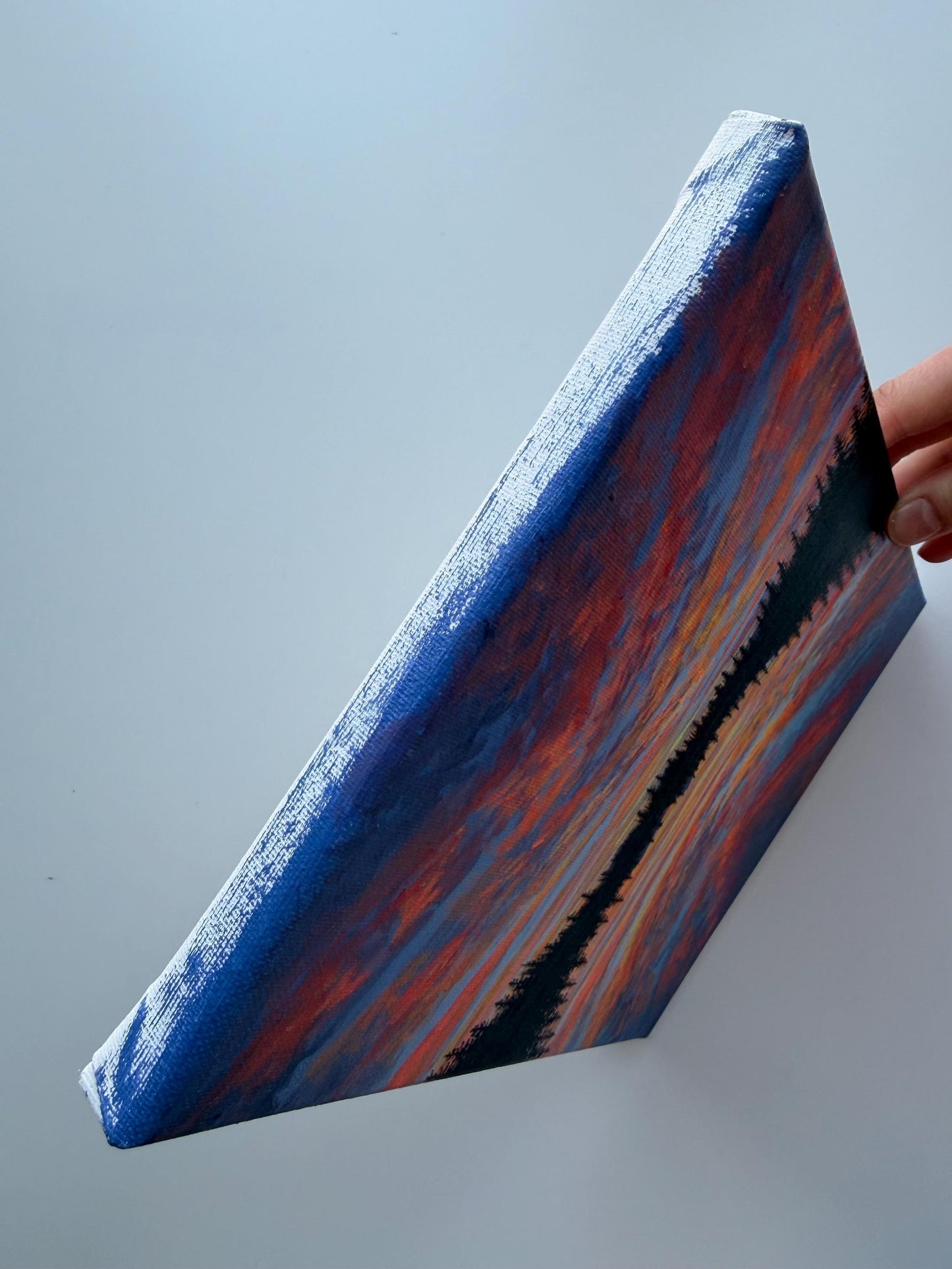 Ember Mirror | Original Sunset Lake Painting 8x10