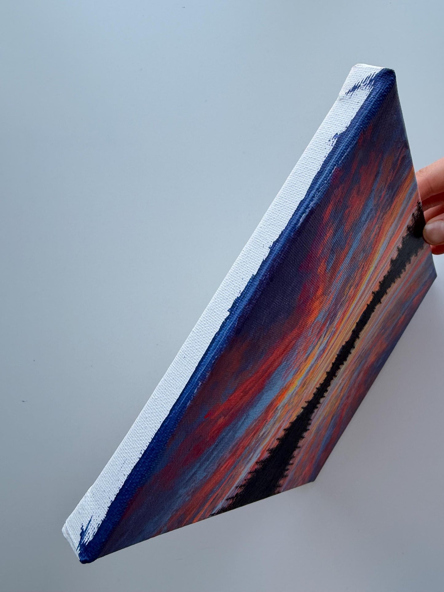 Ember Mirror | Original Sunset Lake Painting 8x10