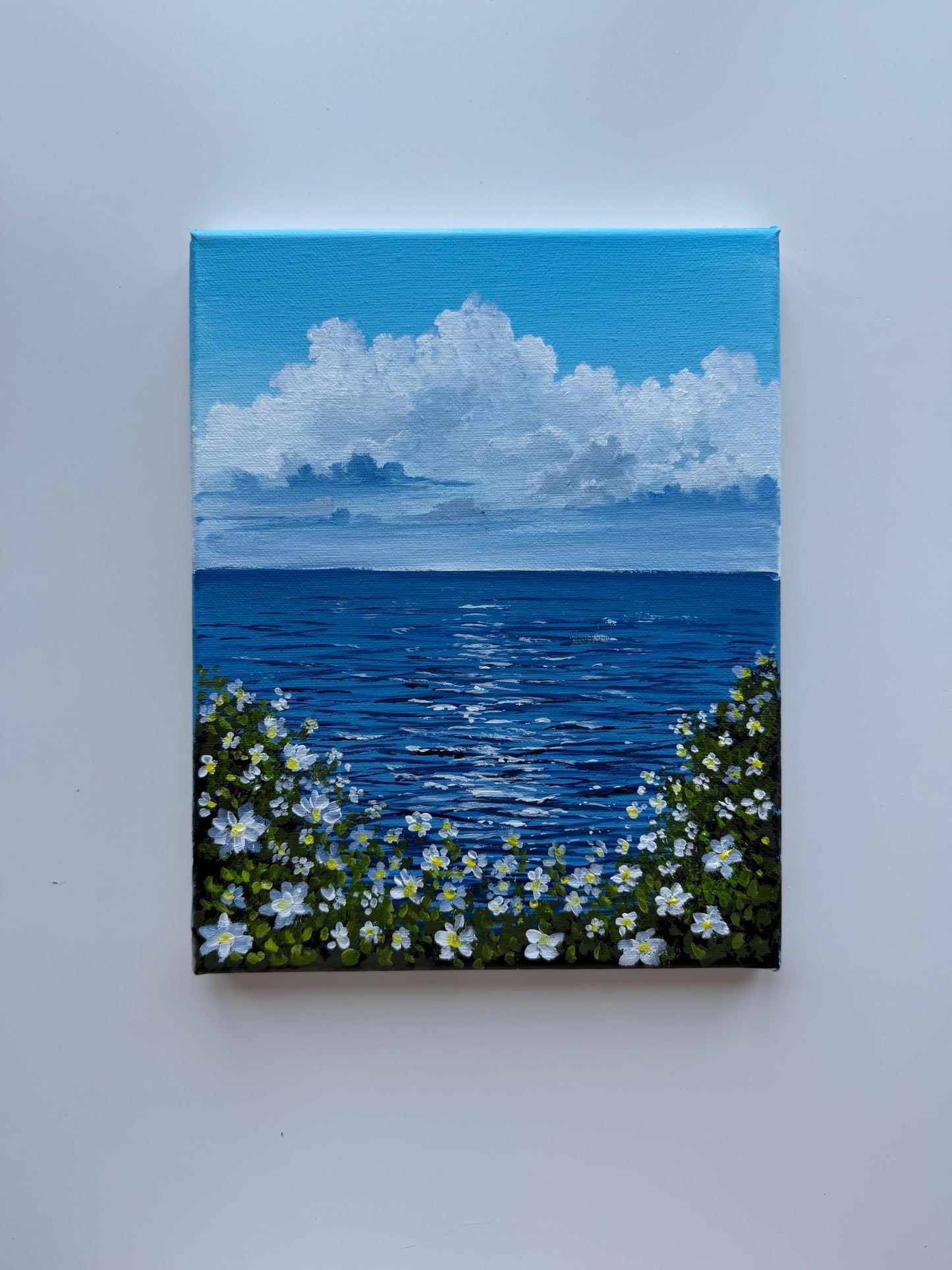 Blue Blossom Coast | Original Ocean Painting 8x10