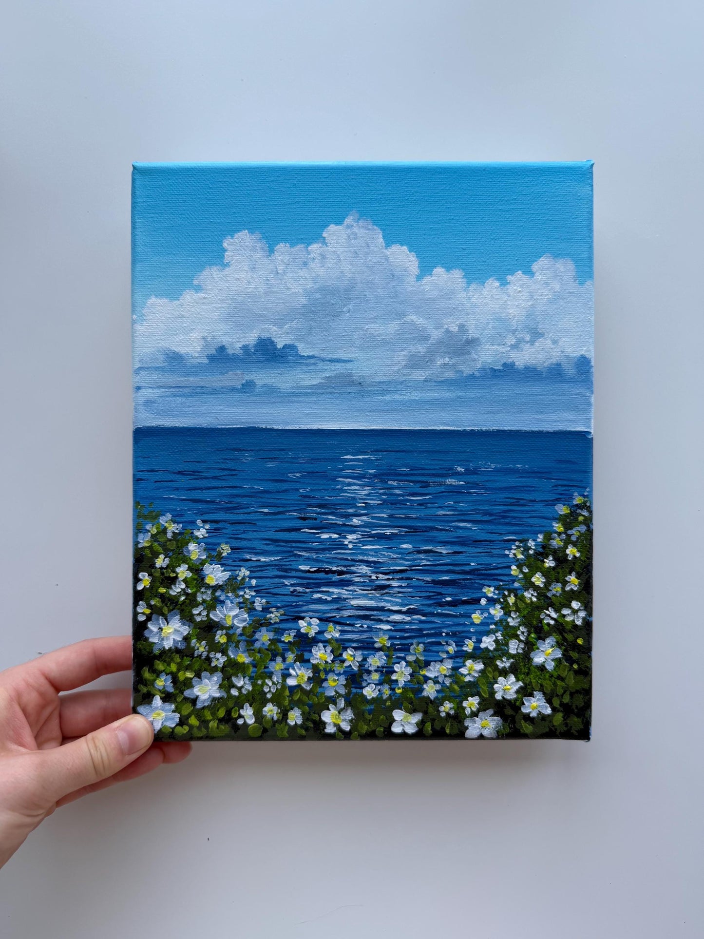 Blue Blossom Coast | Original Ocean Painting 8x10
