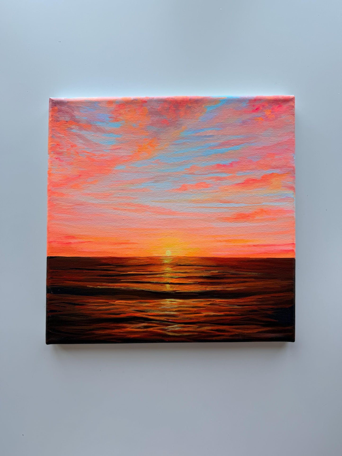 Golden Tide | Original Ocean Sunset Painting 10x10