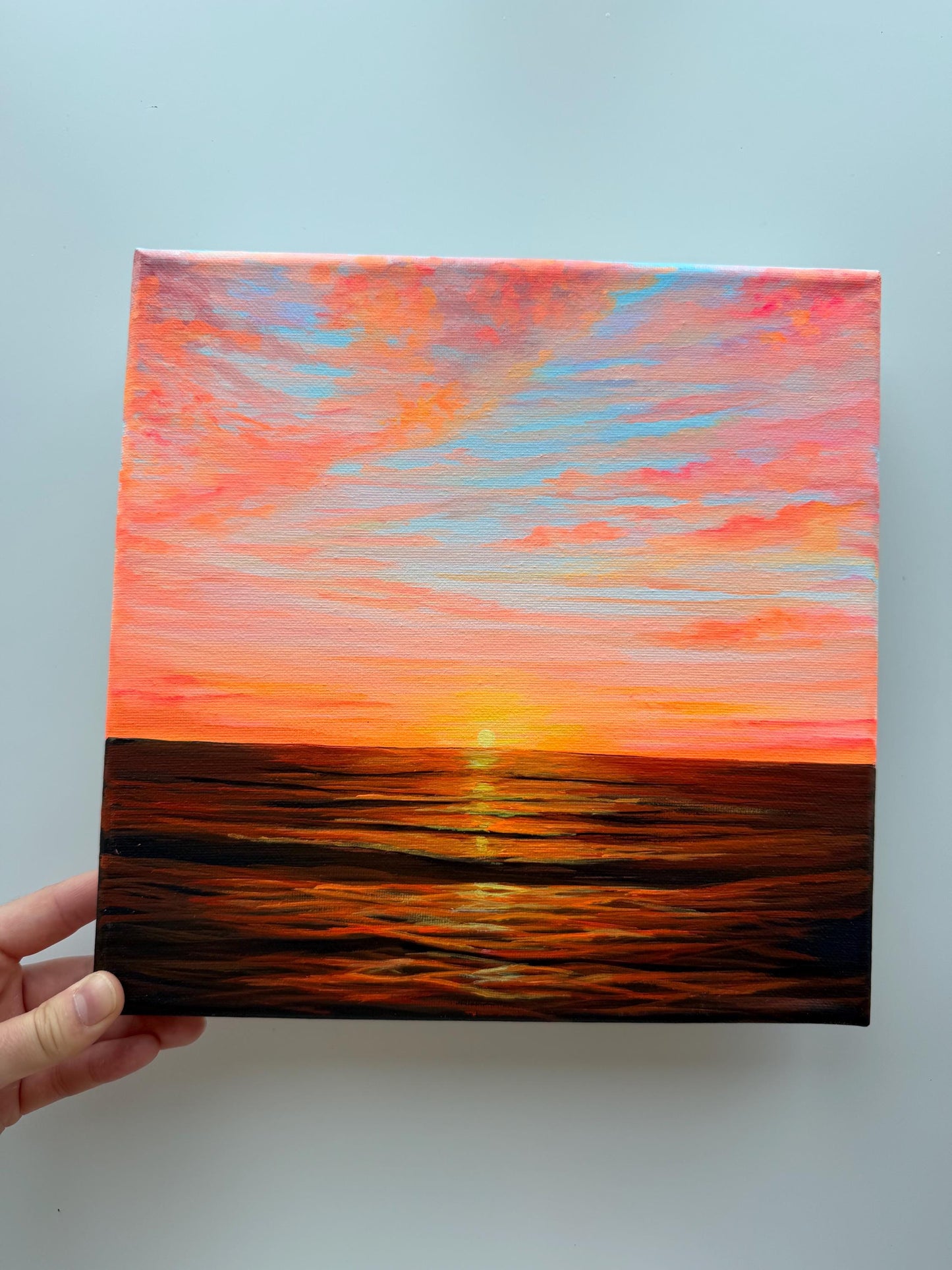 Golden Tide | Original Ocean Sunset Painting 10x10