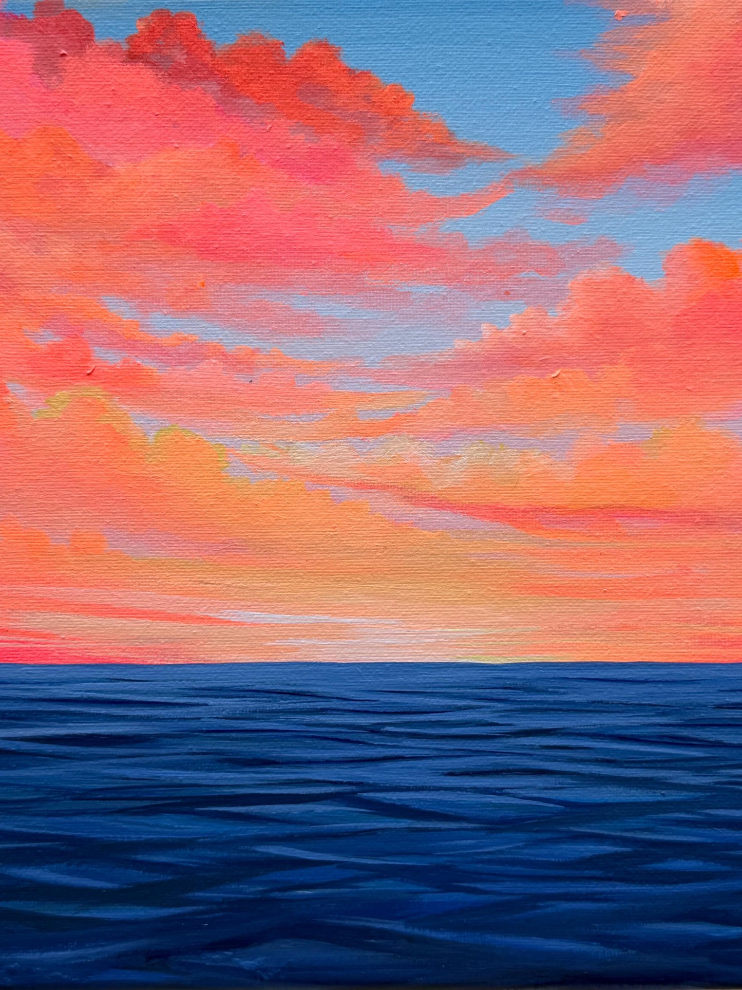 Coral Calm | Original Ocean Sunset Painting 10x10