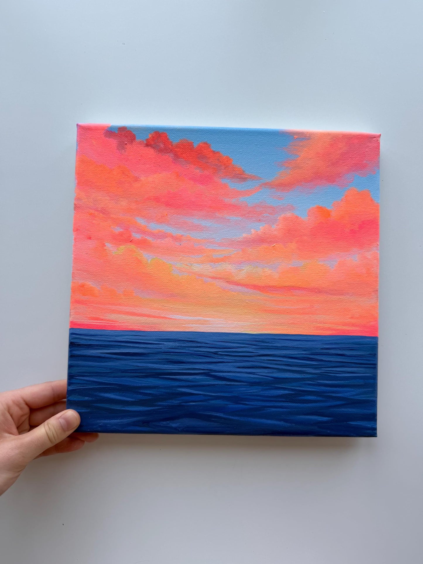 Coral Calm | Original Ocean Sunset Painting 10x10