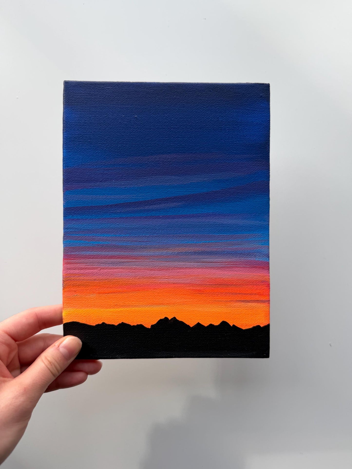 Last Light Ridge | Original Mountain Sunset Painting 6x8